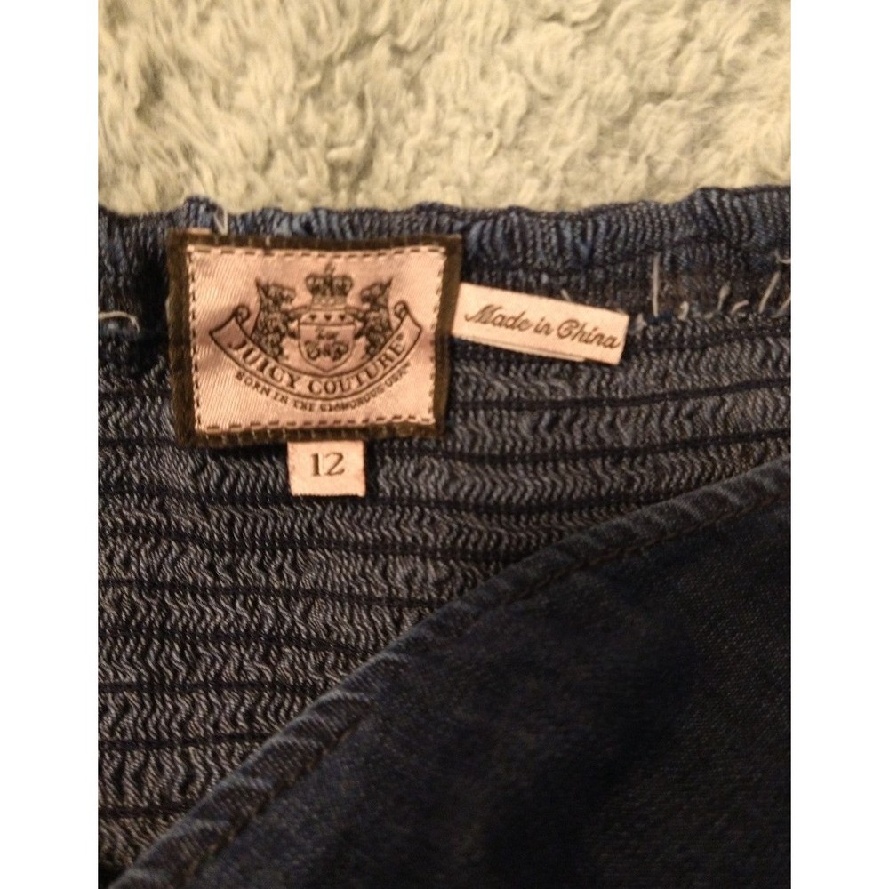 Juicy couture denim strapless mini dress Sulz 12 Sexy Feminine City Y2k - Picture 11 of 12